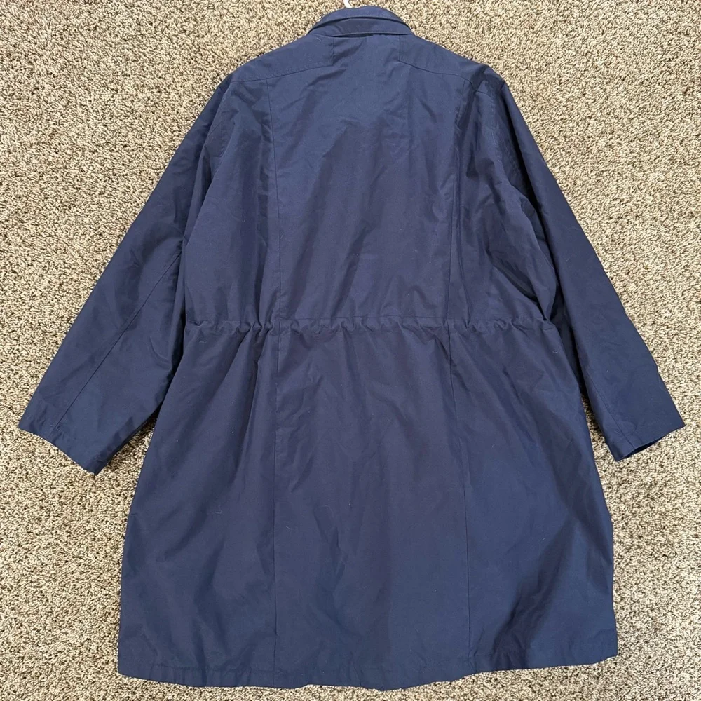 Lands End Navy Long Jacket Women’s XL American Airlines Oeko-Tex Lined Zip *Read